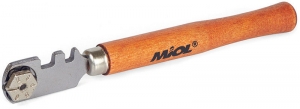 Стеклорез 1 ролик, деревянная ручка, Miol 73-200
