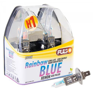 Лампы PULSO/галогенные H1/P14.5S 12v100w rainbow blue/plastic box