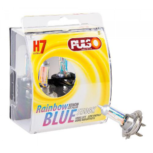 Лампы PULSO/галогенные H7/PX26D 12v100w rainbow blue/plastic box