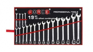 Набор ключей рожково-накидных отогнутых на 75° на полотне 19 пр. (6-24 мм) Force 5192