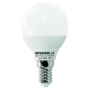 Светодиодная лампа LED 5Вт, E14, 220В, INTERTOOL LL-0102