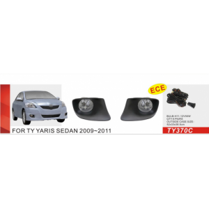 Фары дополнительные модель Toyota Yaris Sedan 2009-/TY-370C-W/эл.проводка