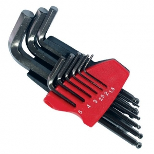 Набор Г-образных шестигранных ключей 9 шт. с шарообразным наконечником, 1,5-10 мм Small INTERTOOL HT-1811