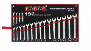 Набор ключей рожково-накидных на полотне 19 пр. (6-24 мм) Force 5191